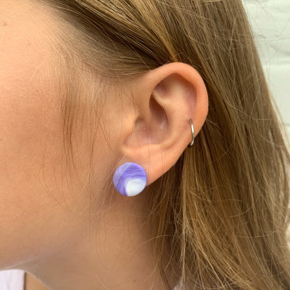 Purple Marble Earrings